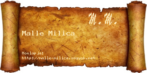 Malle Milica névjegykártya